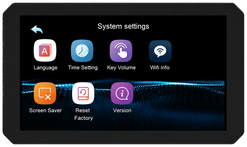 Tela de configurações do MOTOPLAY C54 com os ajustes de sistema