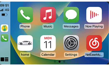 CarPlay rodando no MOTOPLAY C54 com os apps do iPhone