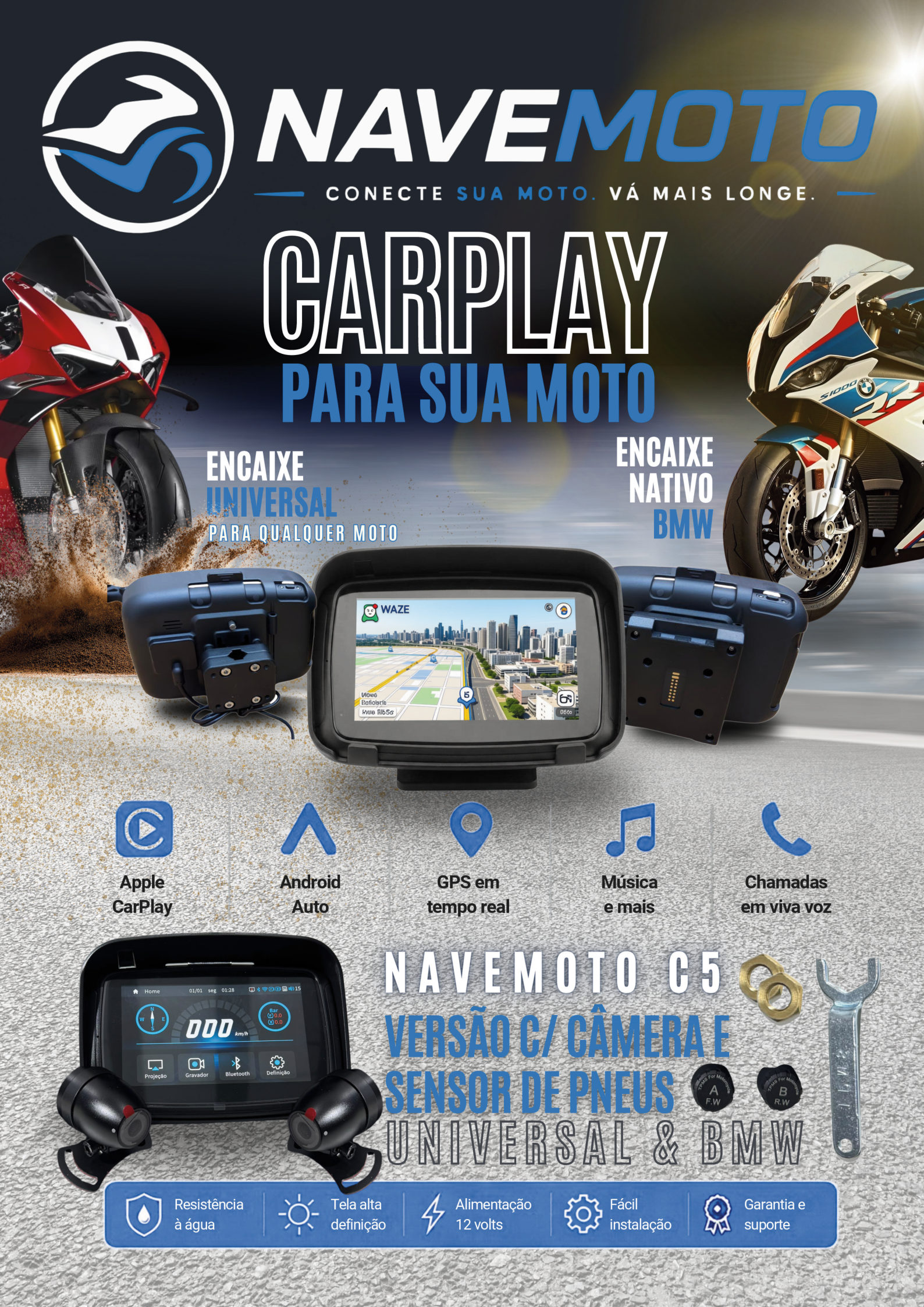 Revista NAVEMOTO, página 4 de 8: Navemoto C5 — encaixe universal ou nativo BMW